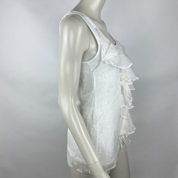 Linq Frost Extra Tank Women XS NWT $120 Cotton Silk Ruffle Layer Top Sleeveless - Picture 4 of 10